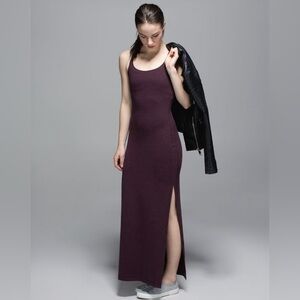 LULULEMON Refresh Racerback Tank Maxi Dress Burgundy Color Size Medium